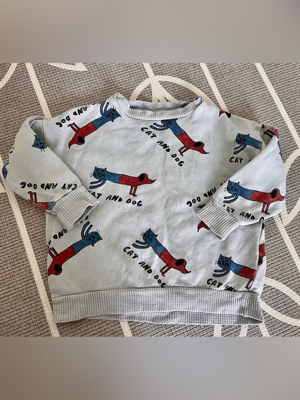 Bobo Choses Light Gray Cat & Dog Print sweatshirt